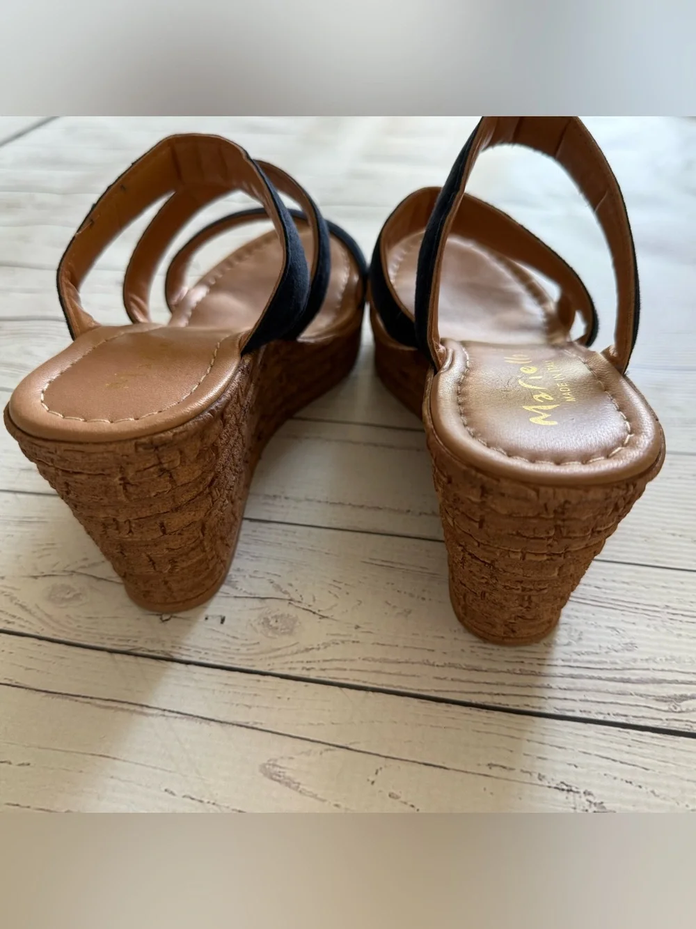 Mariella Navy Wedges